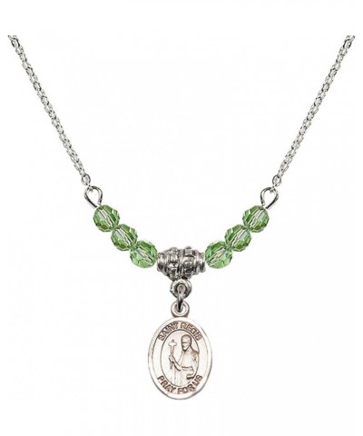 August Birth Month Bead Necklace with Catholic Patron Saint Petite Charm, 18 Inch Saint Regis $33.24 Necklaces