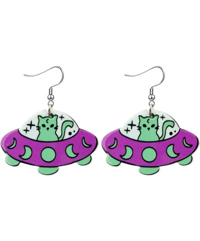 UFO Aliens Earrings for Women Cute Funny Novelty Earrings Space Earrings Alien Acrylic Earrings Funky Earrings Weird Earrings...