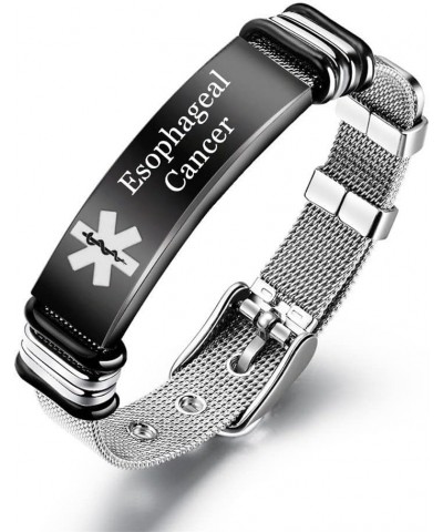 Stylish Medical Alert Bracelet for Emergency, Women Men's Personalized Stainless Steel Medic ID Mesh Wrist Band, Custom ICE D...