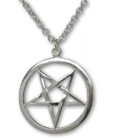 Sterling Silver Inverted Pentacle Pentagram Pendant with 20 Inch Sterling Silver Necklace $23.65 Necklaces