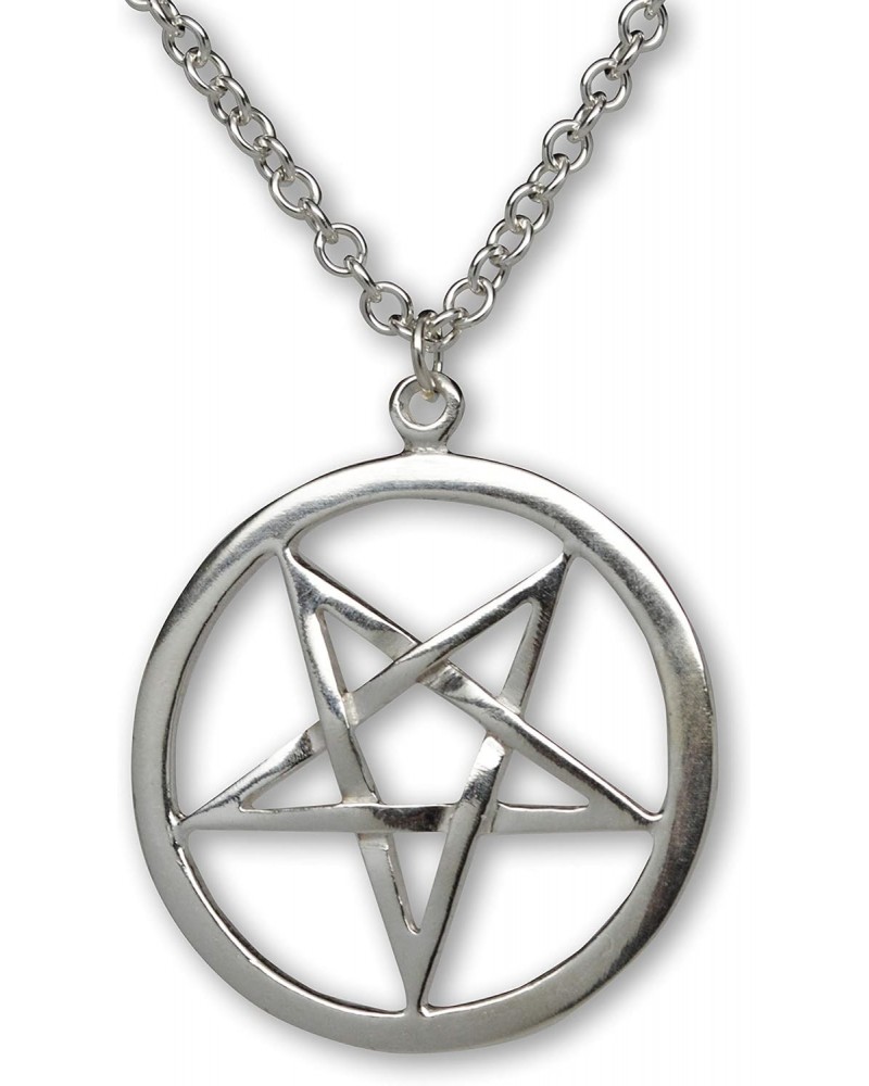 Sterling Silver Inverted Pentacle Pentagram Pendant with 20 Inch Sterling Silver Necklace $23.65 Necklaces