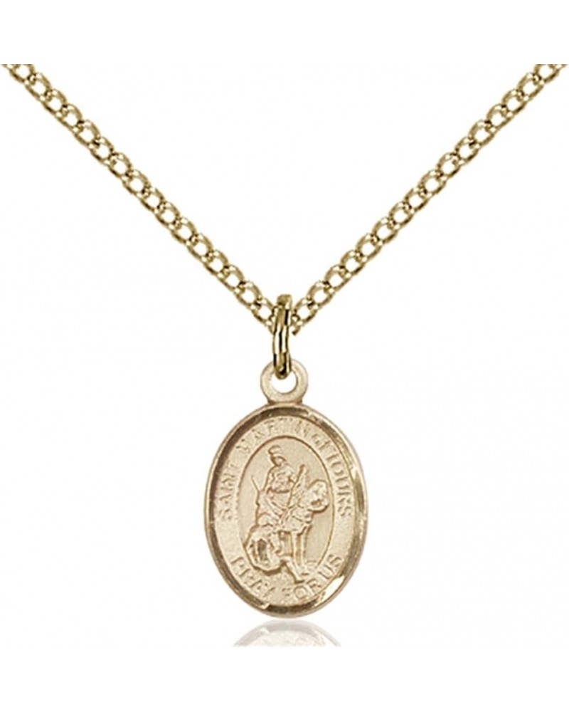 14KT Gold Filled Catholic Patron Saint Petite Charm Medal, 1/2 Inch Saint Martin of Tours $42.50 Pendants