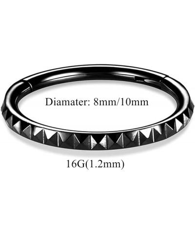 20G 18G 16G 14G Single/Double Hoop Stainless-Steel Seamless-Hinged-Piercing Segment-Clicker Nose-Ring-Hoop : Diameter 6mm 8mm...