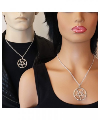 Sterling Silver Inverted Pentacle Pentagram Pendant with 20 Inch Sterling Silver Necklace $23.65 Necklaces