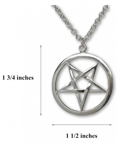 Sterling Silver Inverted Pentacle Pentagram Pendant with 20 Inch Sterling Silver Necklace $23.65 Necklaces