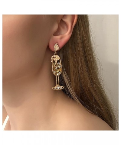 Rhinestone Tequila Earrings for Women Margarita Earrings Champagne Earrings Wine Bottle Earrings Tequila Earrings for Cinco D...