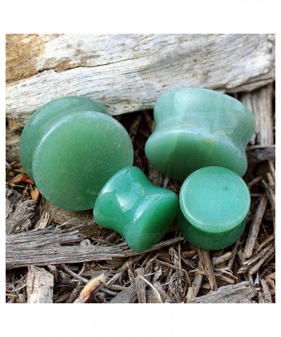 Pair of Natural Jade Semi-Precious Stone Saddle Plug //Choose Size// 6 GA (4mm) $10.79 Body Jewelry