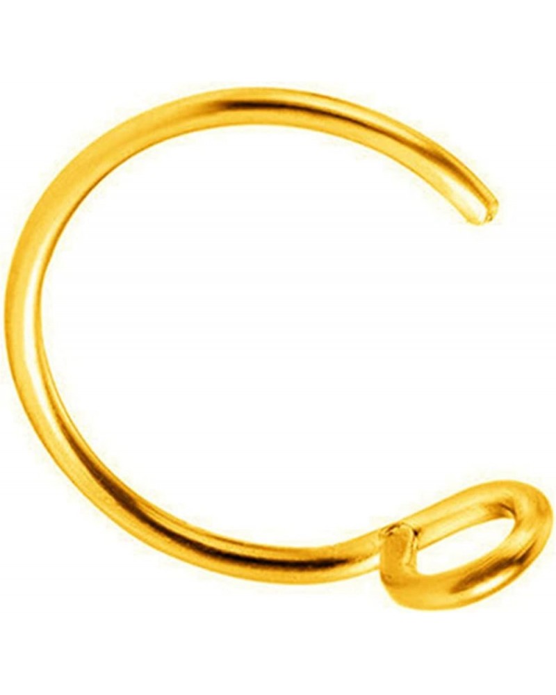 Nose Rings Hoop Stainless Steel Nose Piercing Jewelry Fake Lip Hoop Rings for Women Men Gold $3.59 Body Jewelry