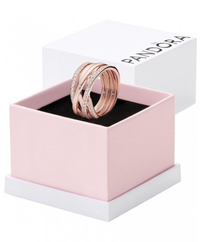 Sparkling & Polished Lines Entwined Ring - Ring for Women - Gift for Her, With Gift Box Rose Gold $59.50 Others