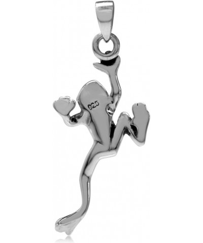 925 Sterling Silver Leaping Climbing Frog Pendant Pendant $20.00 Necklaces