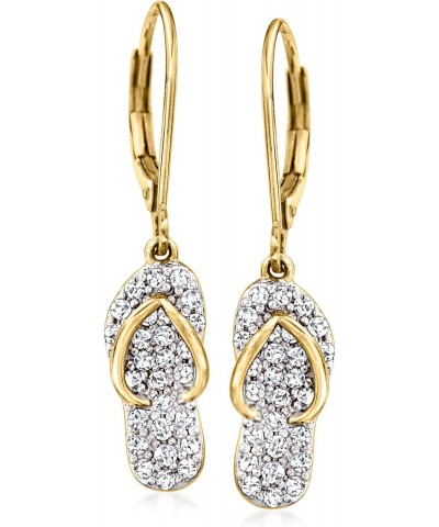 0.50 ct. t.w. Diamond Flip Flop Drop Earrings in 18kt Gold Over Sterling $86.80 Earrings