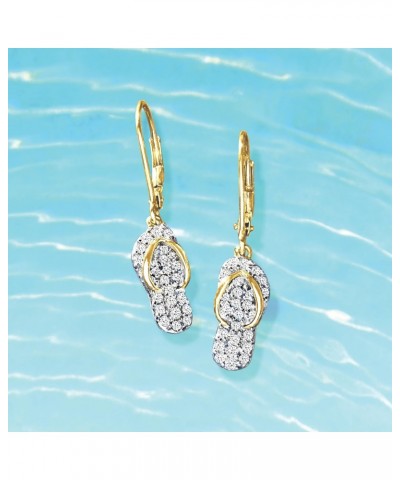 0.50 ct. t.w. Diamond Flip Flop Drop Earrings in 18kt Gold Over Sterling $86.80 Earrings