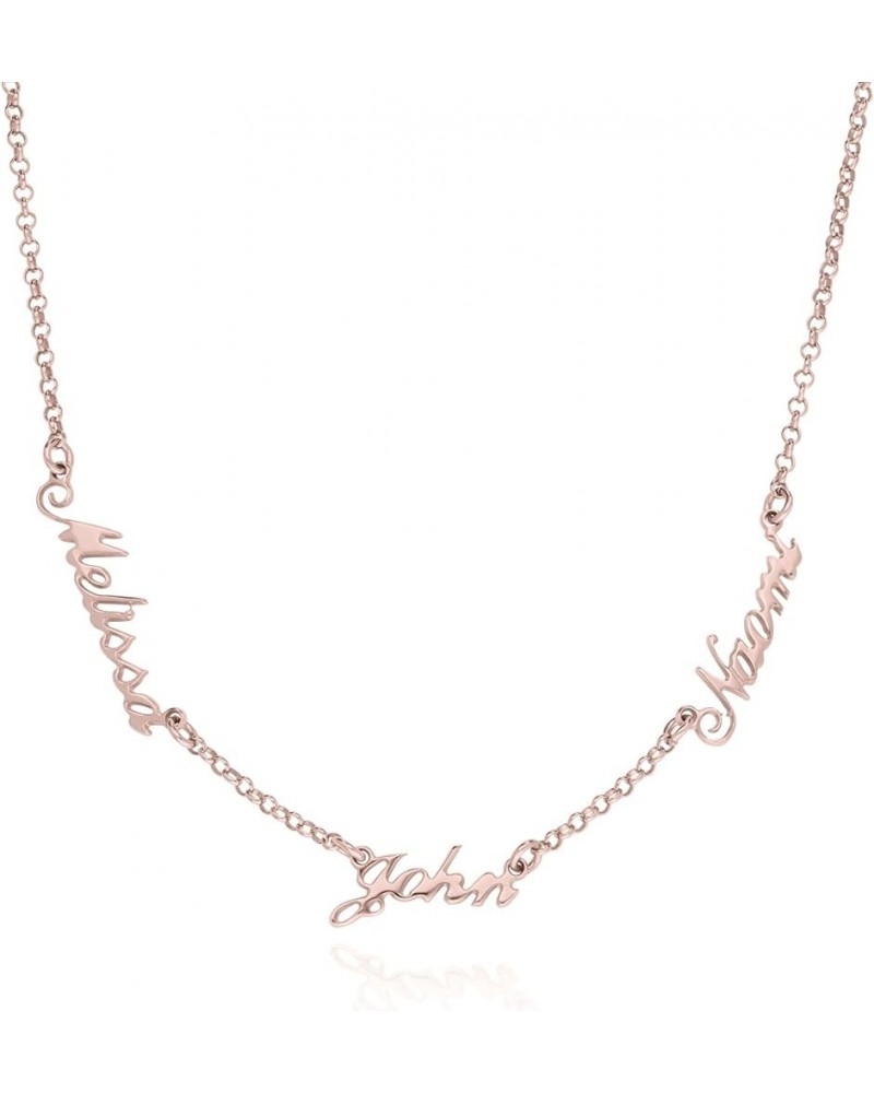 MYKA - Personalized Multiple Name Necklace in Sterling Silver, 18K Gold Plated, Rose Gold, Vermeil - Custom Made Mothers Day ...