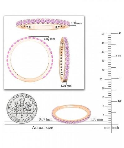 Round Lab Created Pink Sapphire Eternity Style Wedding Band for Women in 10K Gold 4.5 Rose Gold $86.41 Rings