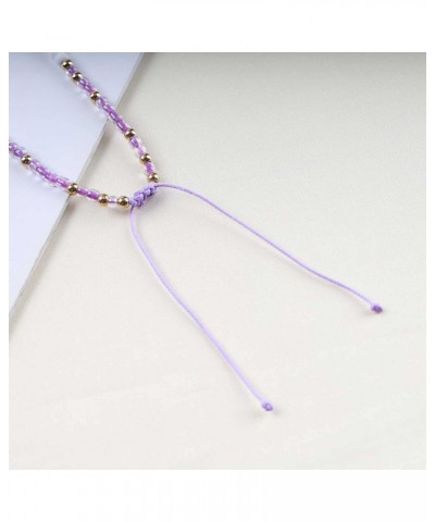 Boho Beaded Anklet Bracelets Purple Beads Woven Chain Anklet Beach Braided Woven Ankle Bracelet Seed Beads Foot Chain Jewelry...