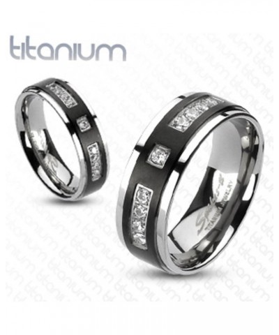 Her and His 4 Piece Silver and Black Stainless Steel and Titanium Wedding Ring Band Set Size Women's 07 Men's 07 $20.50 Sets