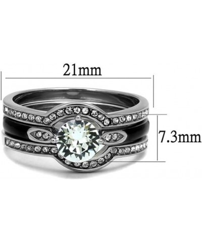 Her and His 4 Piece Silver and Black Stainless Steel and Titanium Wedding Ring Band Set Size Women's 07 Men's 07 $20.50 Sets