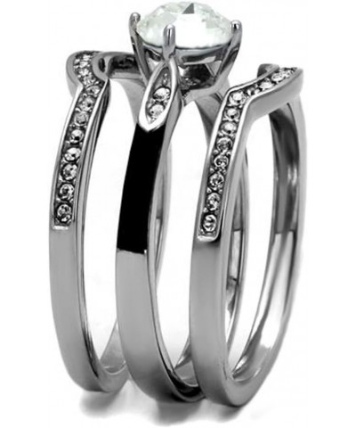 Her and His 4 Piece Silver and Black Stainless Steel and Titanium Wedding Ring Band Set Size Women's 07 Men's 07 $20.50 Sets