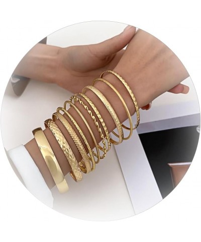 Gold Bracelet Stack for Women Gold Bangles Multi Bangles Bracelets Indian Boho Bangles Set Layered Mixed Bangles Bracelets St...