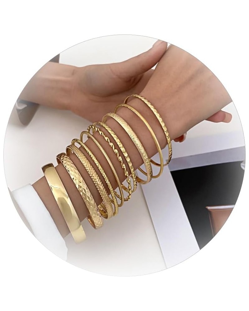 Gold Bracelet Stack for Women Gold Bangles Multi Bangles Bracelets Indian Boho Bangles Set Layered Mixed Bangles Bracelets St...