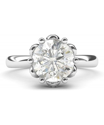 Sterling Silver Romantic Flower Style 6-Prong Set 2.0 CT Simulated Diamond or Moissante Engagement Ring Simulated Diamond $38...