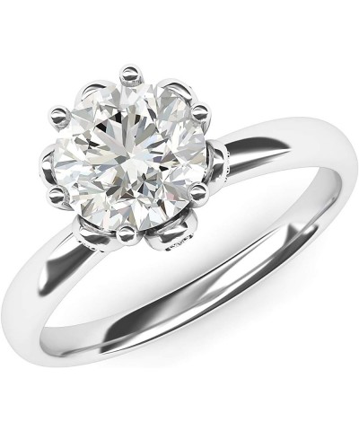 Sterling Silver Romantic Flower Style 6-Prong Set 2.0 CT Simulated Diamond or Moissante Engagement Ring Simulated Diamond $38...