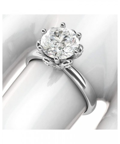 Sterling Silver Romantic Flower Style 6-Prong Set 2.0 CT Simulated Diamond or Moissante Engagement Ring Simulated Diamond $38...