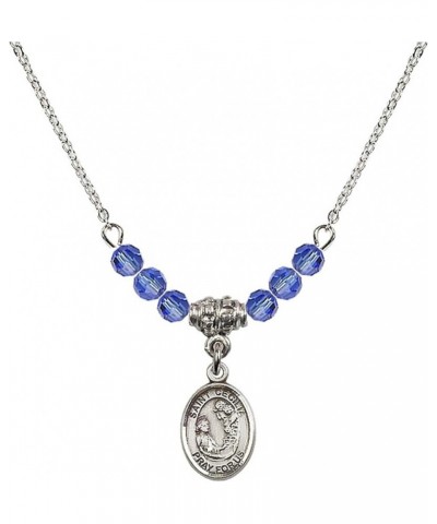 September Birth Month Bead Necklace with Catholic Patron Saint Petite Charm, 18 Inch Saint Cecilia $27.25 Necklaces