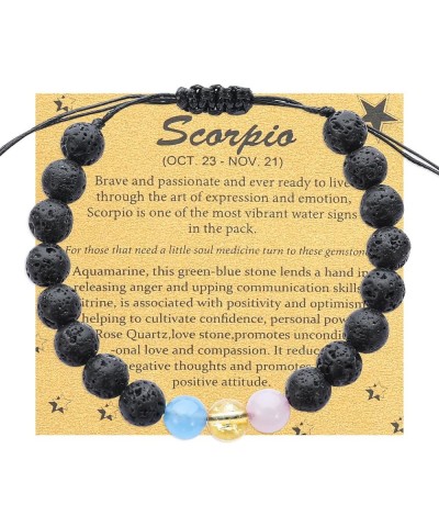 Spiritual Crystal Beads Zodiac Bracelet for Women Horoscope Jewelry Birthday Gift Scorpio Adjustable $9.44 Bracelets