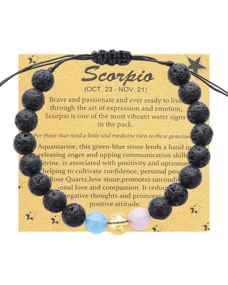 Spiritual Crystal Beads Zodiac Bracelet for Women Horoscope Jewelry Birthday Gift Scorpio Adjustable $9.44 Bracelets