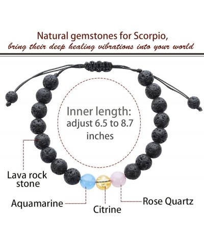 Spiritual Crystal Beads Zodiac Bracelet for Women Horoscope Jewelry Birthday Gift Scorpio Adjustable $9.44 Bracelets