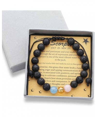 Spiritual Crystal Beads Zodiac Bracelet for Women Horoscope Jewelry Birthday Gift Scorpio Adjustable $9.44 Bracelets