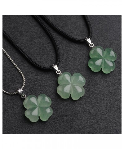 St. Patrick's Day Four Leaf Clover Pendant Necklace Green Aventurine Gemstone Pendant Necklace 18" (Green Aventurine) $15.96 ...