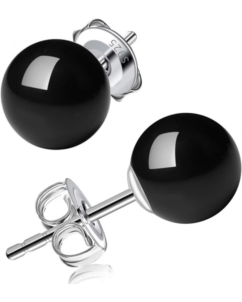 6/8/10/11mm Black Pearl Stud Earrings for Women - 925 Sterling Silver Hypoallergenic Earrings Jewelry Gift 12 mm Black $8.61 ...