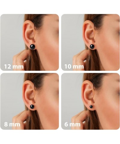 6/8/10/11mm Black Pearl Stud Earrings for Women - 925 Sterling Silver Hypoallergenic Earrings Jewelry Gift 12 mm Black $8.61 ...