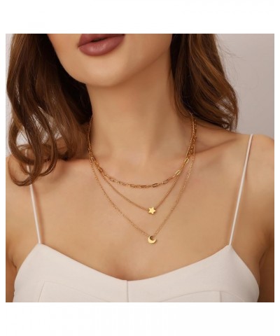 Layered Choker Necklaces for Women,14K Gold Pendant Layering necklace Gold Choker Necklaces Jewelry Pendant Necklaces for Wom...