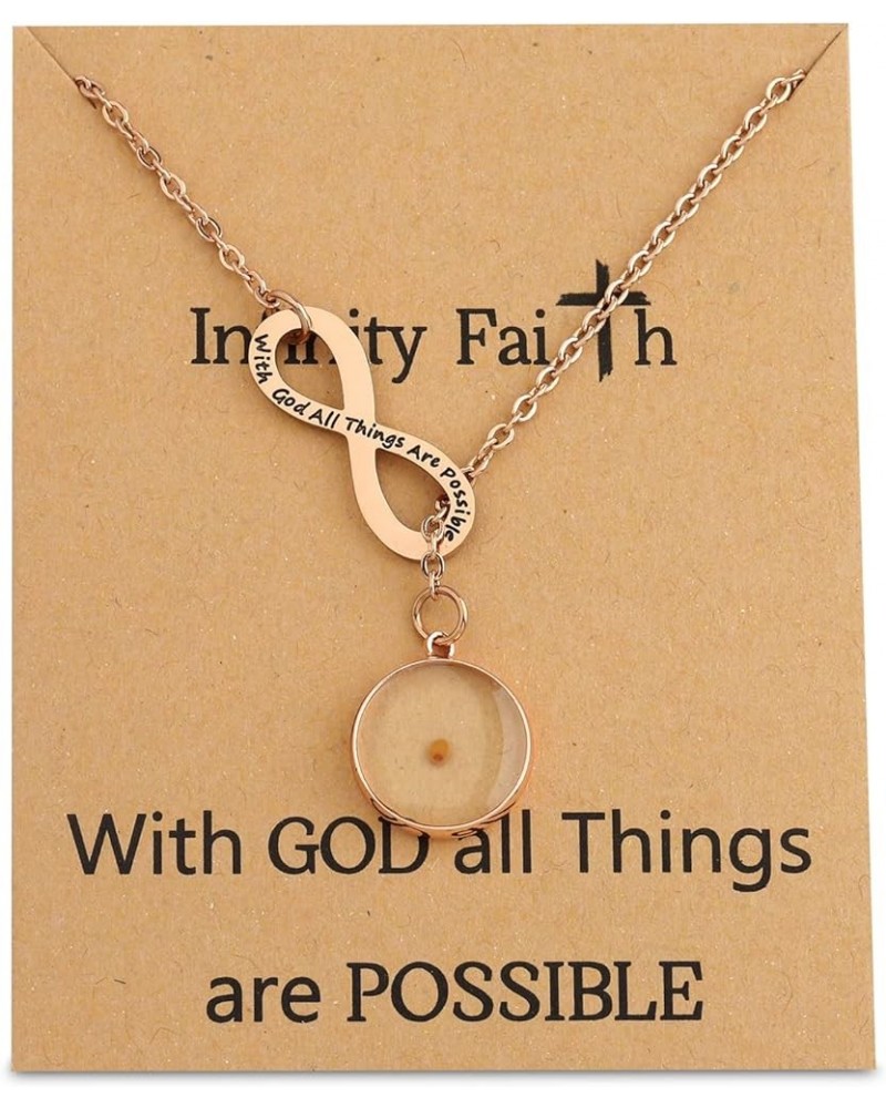 Mustard Seed Necklace Infinity Faith Gifts With God All Things Are Possible Jewelry Religious Gift For Christian With god Y n...