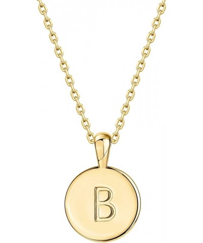 14K Rose Gold Plated Letter Necklace for Women | Gold Initial Necklace for Girls Yellow Gold B $8.98 Necklaces