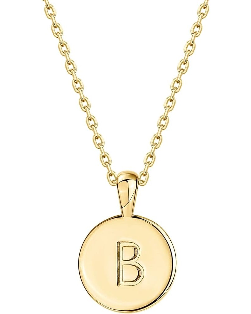 14K Rose Gold Plated Letter Necklace for Women | Gold Initial Necklace for Girls Yellow Gold B $8.98 Necklaces