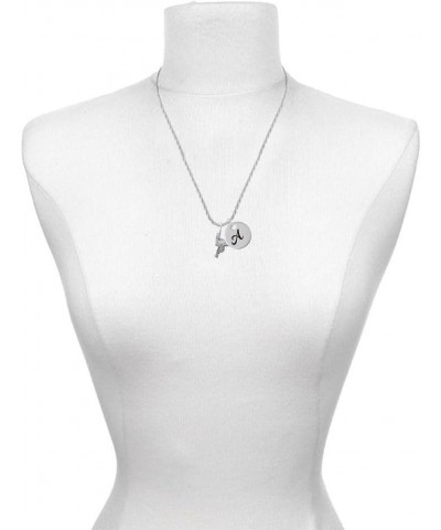 Silvertone Western Saddle - Silvertone Script Initial Disc - Charm Necklace, 20"+3 Initial P $18.47 Necklaces