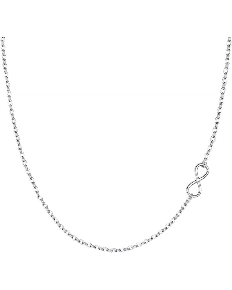 925 Sterling Silver Dainty Sideways Choker Necklace Adjustable Chain Jewelry for Women, Girls Infinity_925 Silver $14.30 Neck...