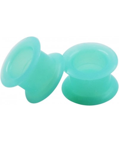 2 PC Colorful Hard Silicone Flexible Ear Skin Tunnels Plugs Hollow Ear Gauges 2G-25mm hard-turquoise green 22mm(7/8") $8.39 B...