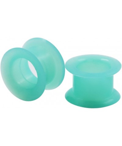 2 PC Colorful Hard Silicone Flexible Ear Skin Tunnels Plugs Hollow Ear Gauges 2G-25mm hard-turquoise green 22mm(7/8") $8.39 B...