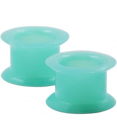 2 PC Colorful Hard Silicone Flexible Ear Skin Tunnels Plugs Hollow Ear Gauges 2G-25mm hard-turquoise green 22mm(7/8") $8.39 B...