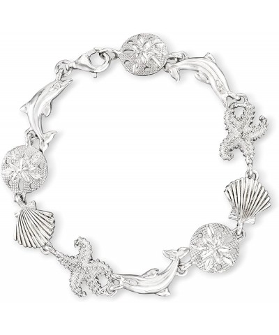 Sterling Sea Life Bracelet Sterling Silver 7.0 Inches $36.63 Bracelets