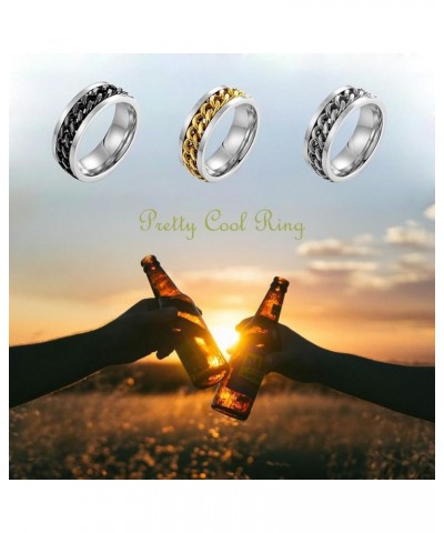 Stainless Steel Biker Finger Bottle Opener Ring for Men Women Creative Beer Bar Tool Jewelry Chain - Gold $10.43 Rings