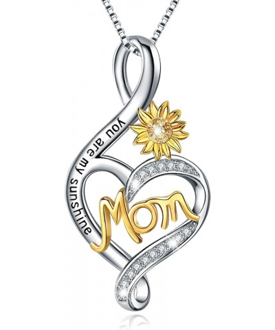 Mom Necklace S925 Sterling Silver Always My Mother Forever My Friend Love Heart Butterfly Pendant Necklaces Jewelry Gifts for...