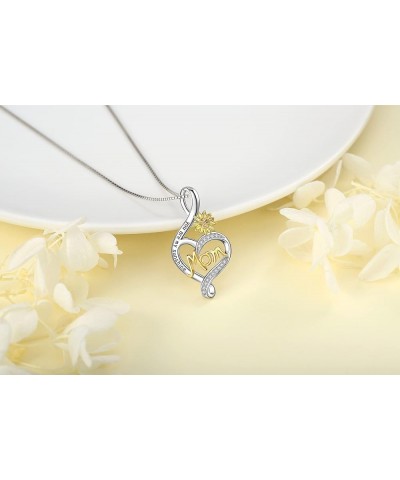 Mom Necklace S925 Sterling Silver Always My Mother Forever My Friend Love Heart Butterfly Pendant Necklaces Jewelry Gifts for...