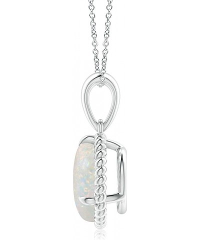 Natural Opal Solitaire Pendant Necklace for Women, Girls in 14K Solid Gold/Sterling Silver | October Birthstone | Jewelry Gif...