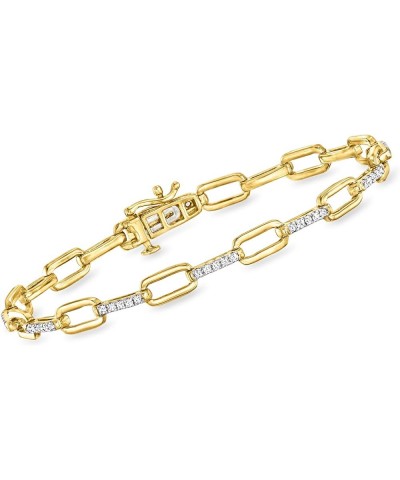 0.50 ct. t.w. Diamond Paper Clip Link Bracelet in 18kt Gold Over Sterling 8.0 Inches $147.92 Bracelets